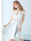 画像5: XLサイズあり【ERUKEI エルケイ】総レース/オフショル/フレア/ミニドレス /キャバドレス[OF2] (5)