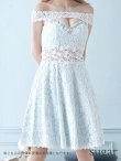 画像9: XLサイズあり【ERUKEI エルケイ】総レース/オフショル/フレア/ミニドレス /キャバドレス[OF2] (9)