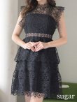 画像17: XS-Lサイズあり【SETTAN/セッタン】ケミカルレース/ ボートネック/ ノースリーブ/ワンピース/ミニドレス/ キャバドレス[OF2] (17)