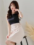 画像6: XS-Lサイズあり【SETTAN/セッタン】ワンピース/ バックリボン/ノースリーブ/ Aライン/ バイカラー/ ミディアム丈/ ひざ丈/ キャバドレス[OF2] (6)