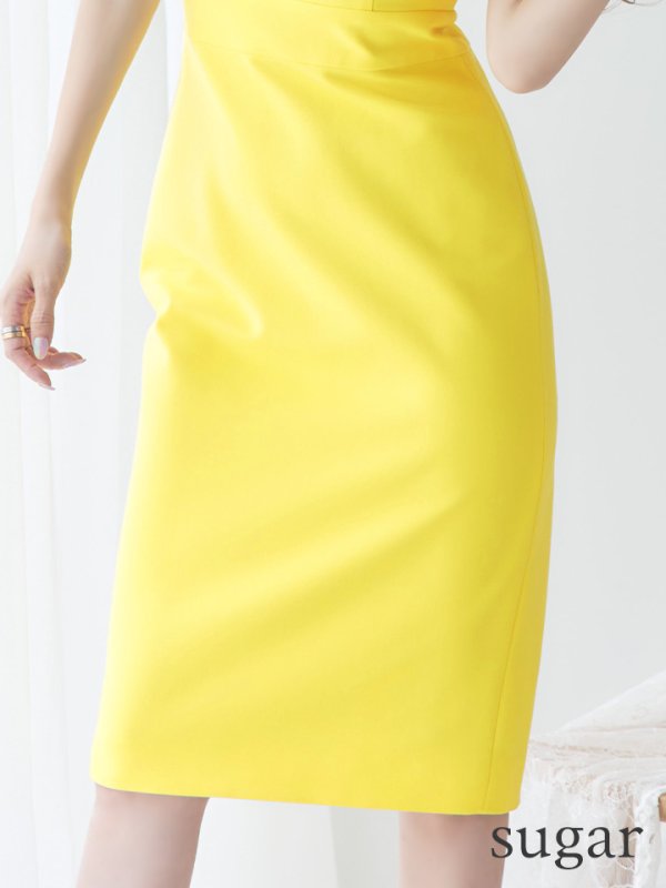 画像11: XS-Lサイズあり【ERUKEI エルケイ】シンプル/ ワンカラー/ ストレッチ/ 袖あり/ 半袖/ 膝丈/ タイト/ ワンピース/ ミディアムドレス/ キャバドレス[OF2] (11)