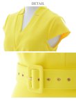 画像13: XS-Lサイズあり【ERUKEI エルケイ】シンプル/ ワンカラー/ ストレッチ/ 袖あり/ 半袖/ 膝丈/ タイト/ ワンピース/ ミディアムドレス/ キャバドレス[OF2] (13)