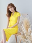 画像5: XS-Lサイズあり【ERUKEI エルケイ】シンプル/ ワンカラー/ ストレッチ/ 袖あり/ 半袖/ 膝丈/ タイト/ ワンピース/ ミディアムドレス/ キャバドレス[OF2] (5)