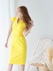 画像6: XS-Lサイズあり【ERUKEI エルケイ】シンプル/ ワンカラー/ ストレッチ/ 袖あり/ 半袖/ 膝丈/ タイト/ ワンピース/ ミディアムドレス/ キャバドレス[OF2] (6)
