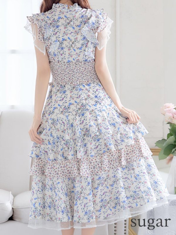 画像9: 【ERUKEI エルケイ】花柄/フリル/ マキシ丈/ワンピース/ミニドレス/ キャバドレス[OF2] (9)