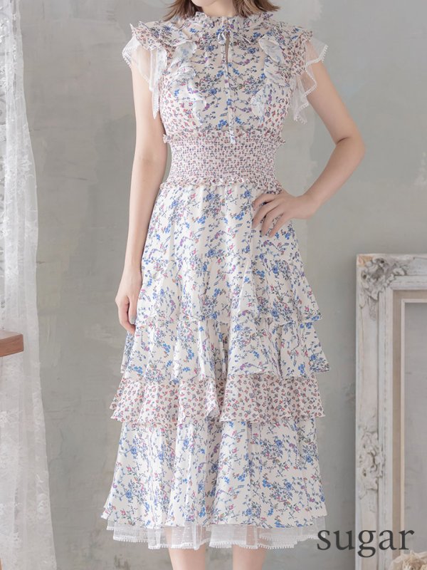 画像8: 【ERUKEI エルケイ】花柄/フリル/ マキシ丈/ワンピース/ミニドレス/ キャバドレス[OF2] (8)