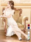 XS-Lサイズあり【SETTAN/セッタン】フラワーレース/ リボンネック/ フリル/ マキシ丈/ワンピース/ミニドレス/ キャバドレス[OF2]　ホワイト