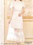画像31: XS-Lサイズあり【SETTAN/セッタン】フラワーレース/ リボンネック/ フリル/ マキシ丈/ワンピース/ミニドレス/ キャバドレス[OF2] (31)
