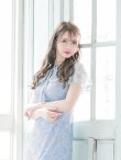 画像24: XS-Lサイズあり【SETTAN/セッタン】フラワーレース/ リボンネック/ フリル/ マキシ丈/ワンピース/ミニドレス/ キャバドレス[OF2] (24)