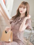 画像5: XS-Lサイズあり【SETTAN/セッタン】フラワーレース/ リボンネック/ フリル/ マキシ丈/ワンピース/ミニドレス/ キャバドレス[OF2] (5)