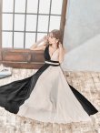 画像4: 【SETTAN/セッタン】バイカラー/ プリーツデザイン/ バッククロス/ Aライン/ ロングドレス / キャバドレスlong[OF2] (4)