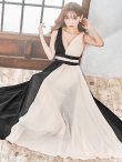 画像5: 【SETTAN/セッタン】バイカラー/ プリーツデザイン/ バッククロス/ Aライン/ ロングドレス / キャバドレスlong[OF2] (5)
