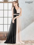 画像7: 【SETTAN/セッタン】バイカラー/ プリーツデザイン/ バッククロス/ Aライン/ ロングドレス / キャバドレスlong[OF2] (7)