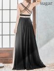 画像9: 【SETTAN/セッタン】バイカラー/ プリーツデザイン/ バッククロス/ Aライン/ ロングドレス / キャバドレスlong[OF2] (9)