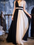 画像17: 【SETTAN/セッタン】バイカラー/ プリーツデザイン/ バッククロス/ Aライン/ ロングドレス / キャバドレスlong[OF2] (17)