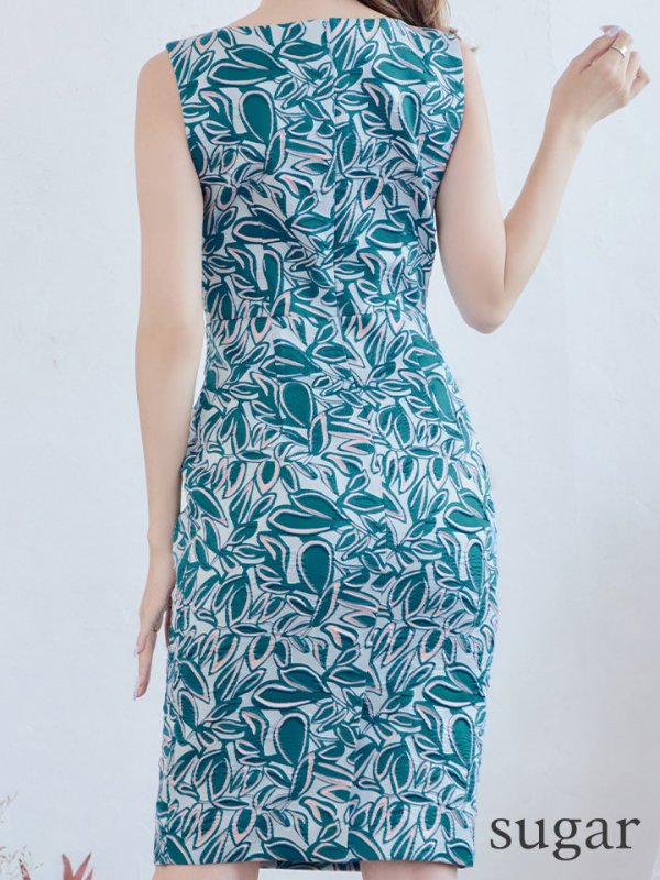 画像9: 【SETTAN/セッタン】【XS-Lサイズあり】 ノースリーブ/ バストカットデザイン/ タイト/ ひざ丈/ ワンピース/ ミディアムドレス/ キャバドレス[OF2] (9)