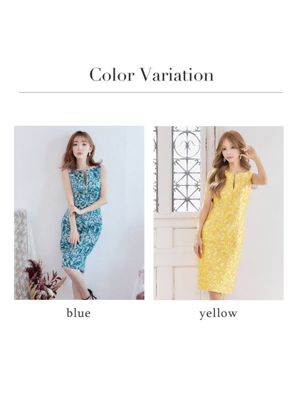 画像18: 【SETTAN/セッタン】【XS-Lサイズあり】 ノースリーブ/ バストカットデザイン/ タイト/ ひざ丈/ ワンピース/ ミディアムドレス/ キャバドレス[OF2] (18)