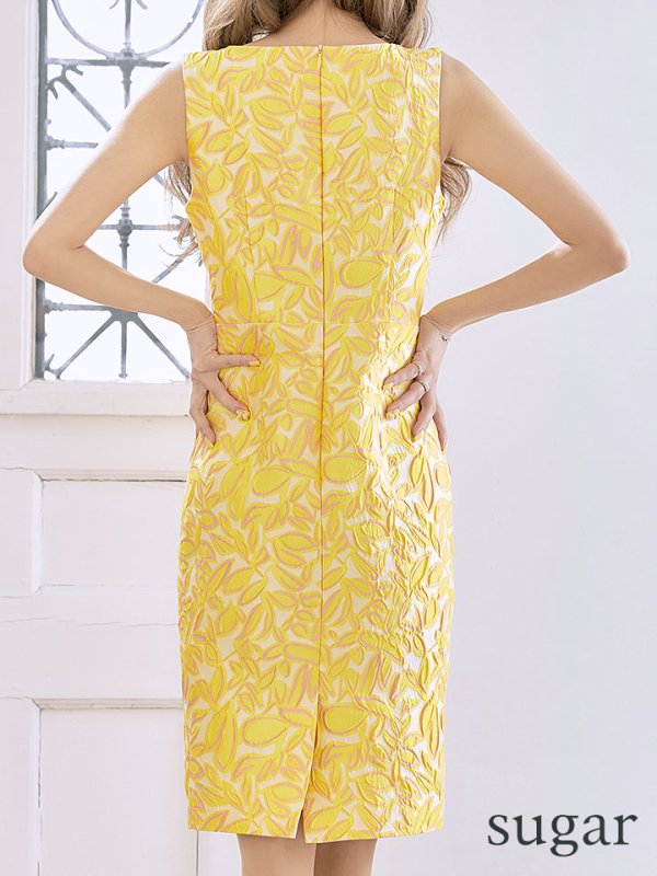 画像17: 【SETTAN/セッタン】【XS-Lサイズあり】 ノースリーブ/ バストカットデザイン/ タイト/ ひざ丈/ ワンピース/ ミディアムドレス/ キャバドレス[OF2] (17)