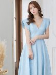 画像2: XS-Lサイズあり【SETTAN/セッタン】ワンカラー/ Vネック/ ジャガード/ Aライン/ ロング/ キャバドレス long[OF2] (2)