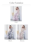 画像12: XS-Lサイズあり 【GINZA COUTURE/銀座クチュール】フラワープリント/ ボートネック/ ノースリーブ/ Aライン/ ロングドレス/ キャバドレスlong[OF2] (12)