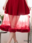 画像12: XS-Lサイズあり【SETTAN/セッタン】ファー付き/ シアー/ ボートネック/ ノースリーブ/ 膝丈/ Aライン/ フレア/ ワンピース/ ミディアムドレス/ キャバドレス[OF2] (12)