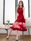 画像5: XS-Lサイズあり【SETTAN/セッタン】ファー付き/ シアー/ ボートネック/ ノースリーブ/ 膝丈/ Aライン/ フレア/ ワンピース/ ミディアムドレス/ キャバドレス[OF2] (5)