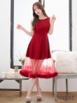 画像8: XS-Lサイズあり【SETTAN/セッタン】ファー付き/ シアー/ ボートネック/ ノースリーブ/ 膝丈/ Aライン/ フレア/ ワンピース/ ミディアムドレス/ キャバドレス[OF2] (8)