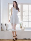画像19: XS-Lサイズあり【SETTAN/セッタン】ファー付き/ シアー/ ボートネック/ ノースリーブ/ 膝丈/ Aライン/ フレア/ ワンピース/ ミディアムドレス/ キャバドレス[OF2] (19)