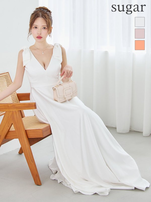 ホワイト　モデル：ゆめ　身長：160cm　着用サイズ：7号(Sサイズ)