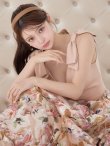 ベージュxプリント モデル：ももか　身長：156cm　着用サイズ：7号(Sサイズ)