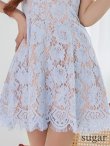 ブルー モデル:真優川咲 身長:158cm 着用サイズ:7号(Sサイズ)