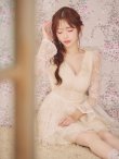 アイボリー　モデル：りな　身長：160cm　着用サイズ：7号(Sサイズ)着用