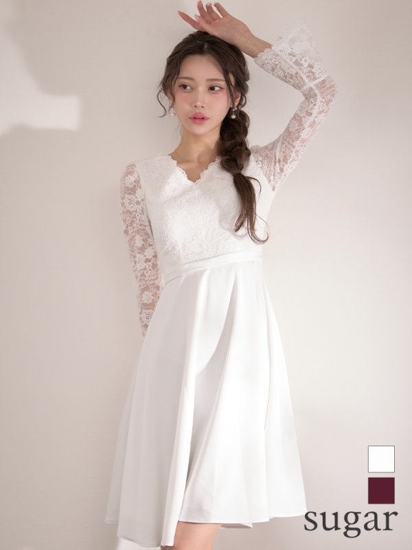 ホワイト モデル：るりぴ　身長：165cm 着用サイズ：7号(Sサイズ)