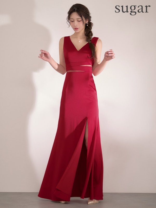 レッド　モデル：るりぴ 身長：165cm 着用サイズ：7号(Sサイズ)