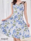 シルバー×ブルー　モデル：りな　身長：160cm　着用サイズ：7号(Sサイズ)着用