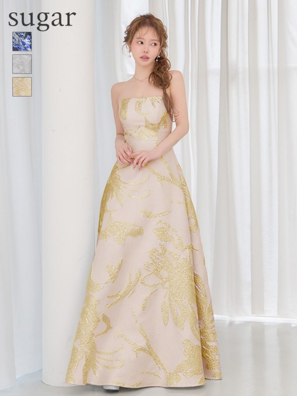 ベージュxゴールド モデル：ゆめ　身長：160cm　着用サイズ：7号(Sサイズ)