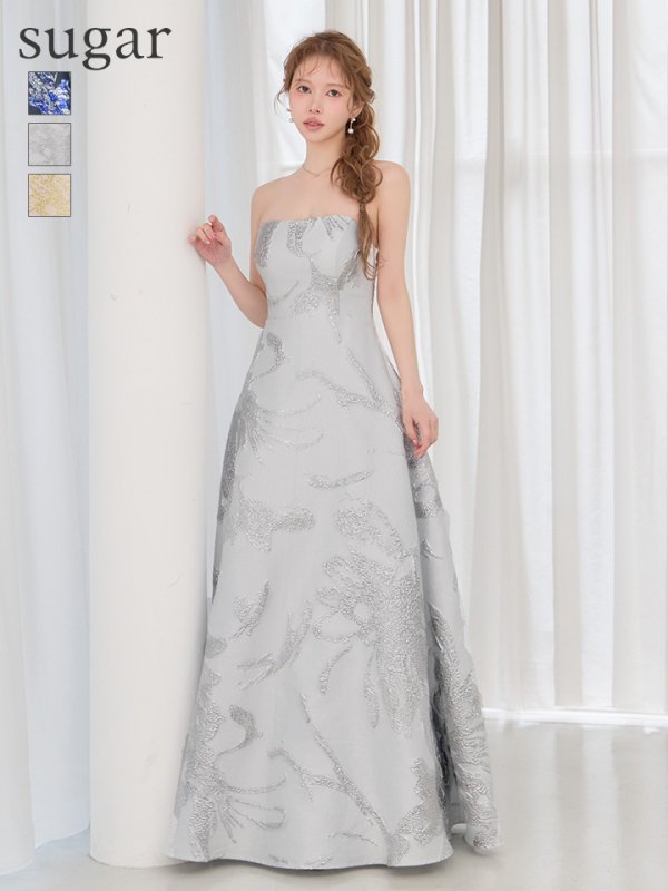 ホワイトxシルバー モデル：ゆめ　身長：160cm　着用サイズ：7号(Sサイズ)