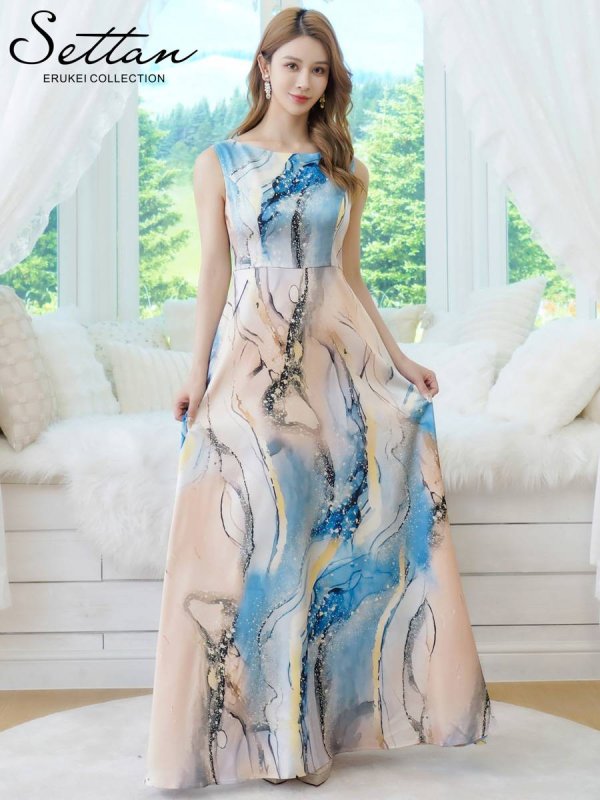 ブルーxオレンジ　モデル：Didi　身長：166cm　着用サイズ：7号(Sサイズ)着用