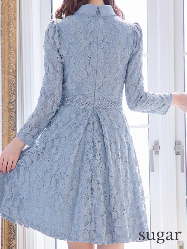 画像9: 【SETTAN/セッタン】総レース/ 長袖/ 袖あり/ ハイネック/ Aライン/ ひざ丈/ ミディアム/ ワンピース/ ミニドレス/ キャバドレス[OF2] (9)