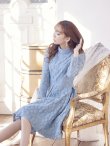 画像4: 【SETTAN/セッタン】総レース/ 長袖/ 袖あり/ ハイネック/ Aライン/ ひざ丈/ ミディアム/ ワンピース/ ミニドレス/ キャバドレス[OF2] (4)