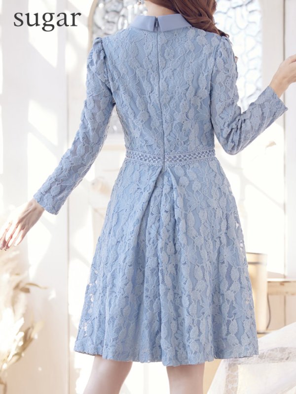 画像9: 【SETTAN/セッタン】総レース/ 長袖/ 袖あり/ ハイネック/ Aライン/ ひざ丈/ ミディアム/ ワンピース/ ミニドレス/ キャバドレス[OF2] (9)