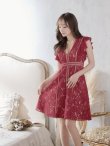 画像38: 【SETTAN/セッタン】総レース/ Vネック/ Aライン/ フリル袖/ 袖あり/ ミディアム丈/ ワンピース/ ミニドレス/ キャバドレス[OF2] (38)