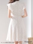 画像9: 【SETTAN/セッタン】総レース/ Vネック/ Aライン/ フリル袖/ 袖あり/ ミディアム丈/ ワンピース/ ミニドレス/ キャバドレス[OF2] (9)