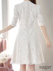 画像9: 【XS-Lサイズあり】【SETTAN/セッタン】総レース/ 袖あり/ 七分袖/ Vネック/ Aライン/ ミディアム丈/ ワンピース/ ミニドレス/ キャバドレス[OF2] (9)