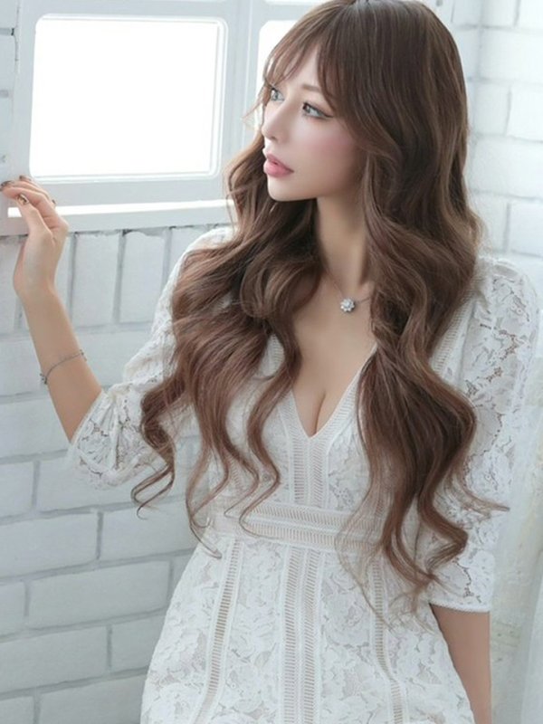 画像3: 門りょうちゃん着用【XS-Lサイズあり】【SETTAN/セッタン】総レース/ 袖あり/ 七分袖/ Vネック/ Aライン/ ミディアム丈/ ワンピース/ ミニドレス/ キャバドレス[OF2] (3)