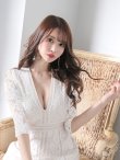 画像13: 【XS-Lサイズあり】【SETTAN/セッタン】総レース/ 袖あり/ 七分袖/ Vネック/ Aライン/ ミディアム丈/ ワンピース/ ミニドレス/ キャバドレス[OF2] (13)
