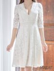 画像17: 【XS-Lサイズあり】【SETTAN/セッタン】総レース/ 袖あり/ 七分袖/ Vネック/ Aライン/ ミディアム丈/ ワンピース/ ミニドレス/ キャバドレス[OF2] (17)