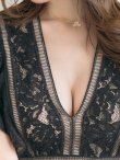 画像3: 【SETTAN/セッタン】総レース/ Vネック/ Aライン/ ワンピース/ ロングドレス/ キャバドレス long[OF2] (3)