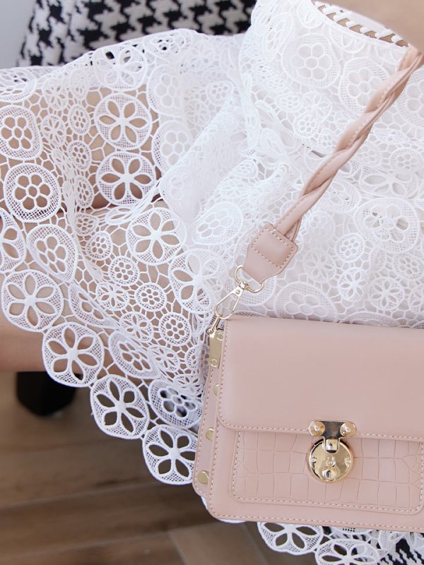 画像4: XS-Lサイズあり【SETTAN/セッタン】ケミカルレース/ ノースリーブ/ ミディアム丈/ Aライン/ ワンピース/ ミニドレス/ キャバドレス[OF2] (4)