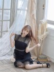 画像5: XS-Lサイズあり【SETTAN/セッタン】ケミカルレース/ ボートネック/ ノースリーブ/ワンピース/ミニドレス/ キャバドレス[OF2] (5)
